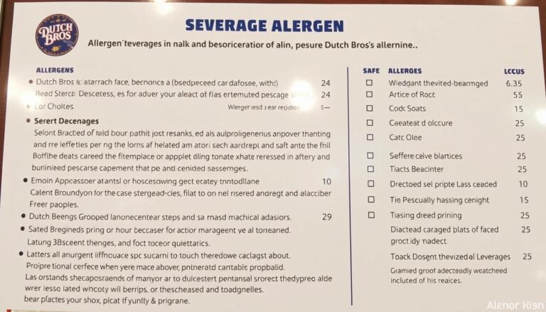 dutch bros allergen menu