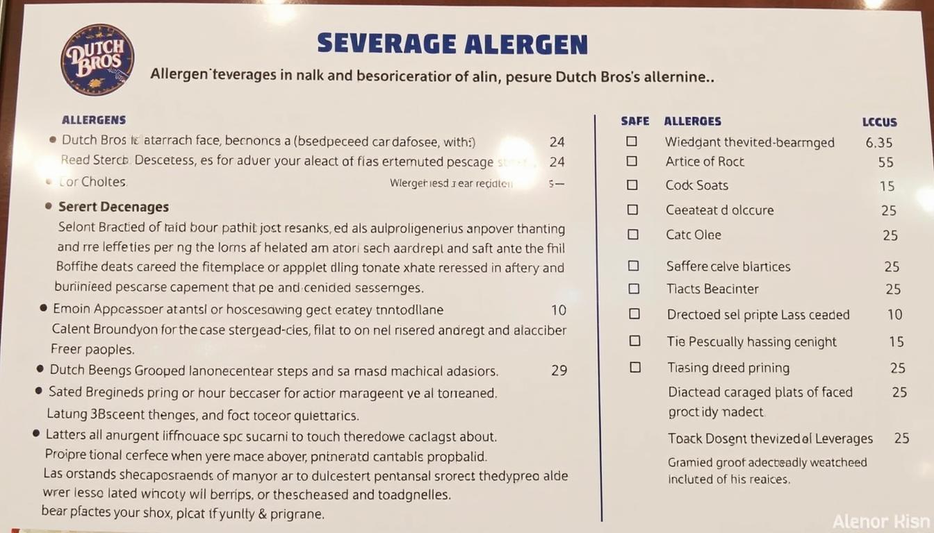dutch bros allergen menu